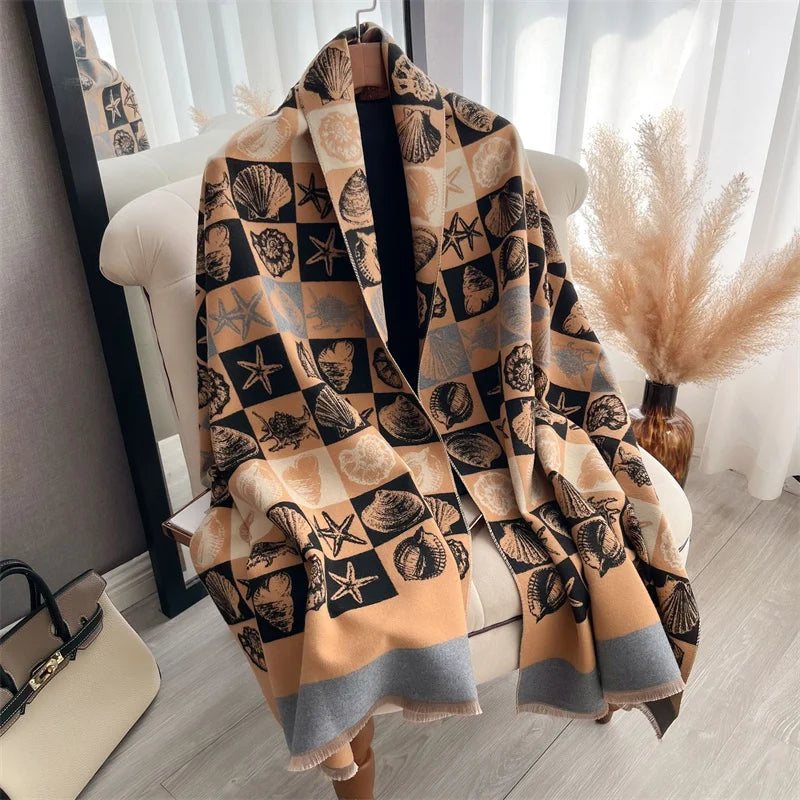 Cashmere Scarf for Women Thick Warm Winter Blanket Brand Female Luxury Quality Shawl Wrap Bufanda 2024 Poncho Echarpe Pashmina