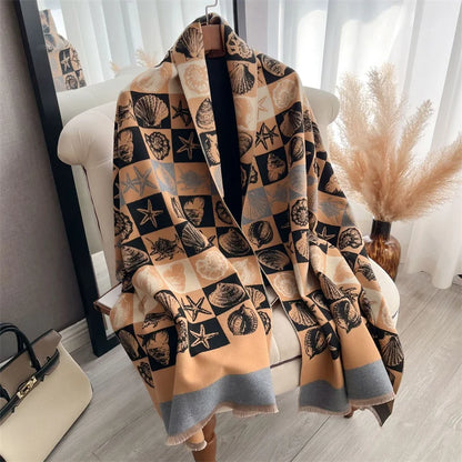Cashmere Scarf for Women Thick Warm Winter Blanket Brand Female Luxury Quality Shawl Wrap Bufanda 2024 Poncho Echarpe Pashmina