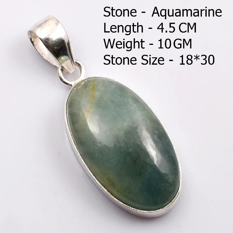Genuine  Amaquarine  Pendant Hand Made Women Jewelry gift