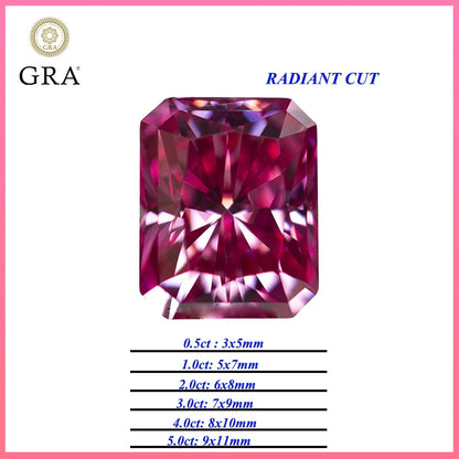 Pink Moissanite Stones with GRA Certificate Round/Pear/Oval/Emerald/Heart/Cushion/Princess/Asscher/Radiant Cut