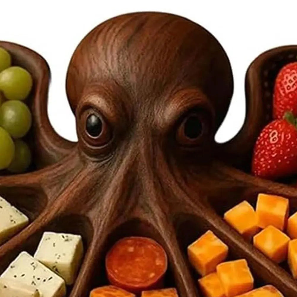 Charcuterie Platter Charcuterie Board Animal Themed Charcuterie Tray Wood Serving Tray for Seafood Lovers & Entertainers - AMULET RING STORE