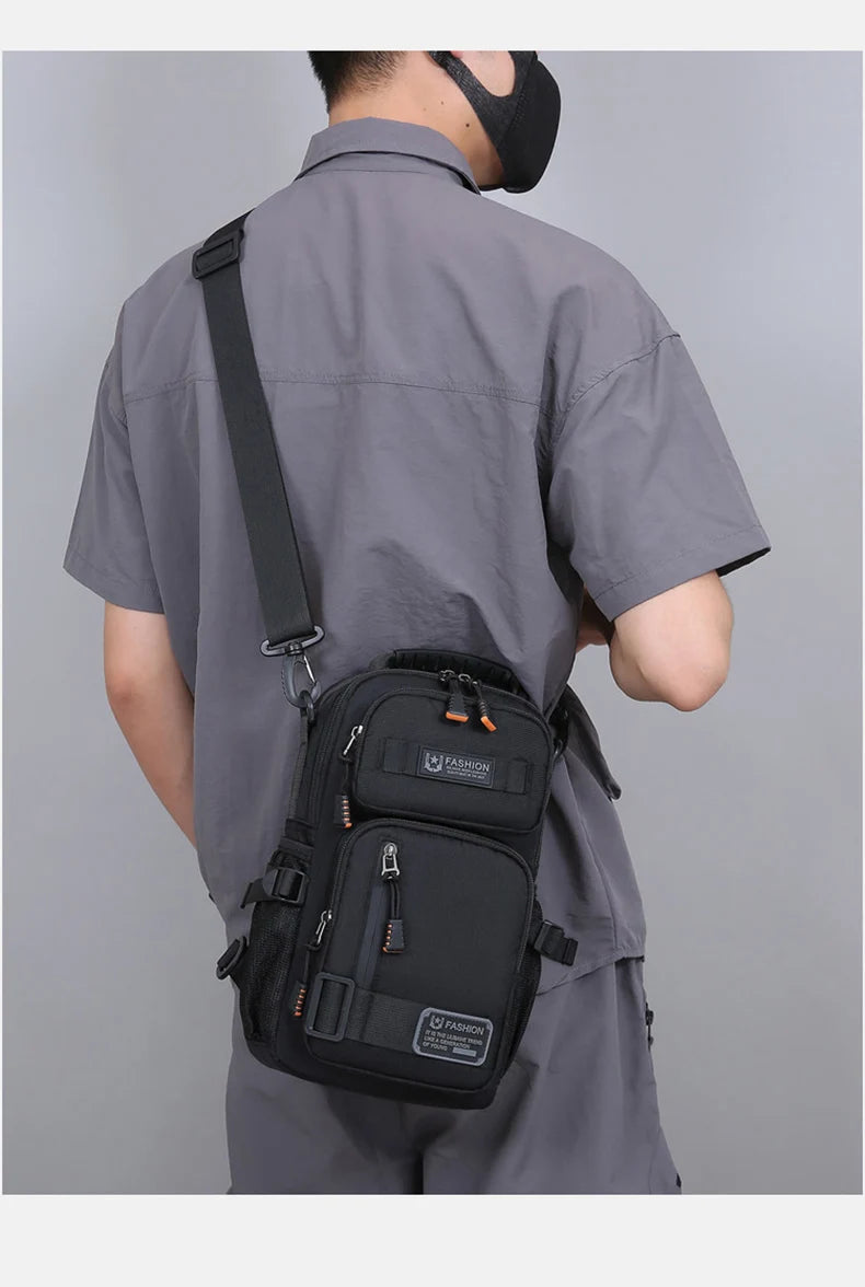 Male Multifunctional Sports Chest Bag Men's Lightweight Handbag  Multi Pockets Outdoor Hiking Climbing Cycling Crossbody Bags