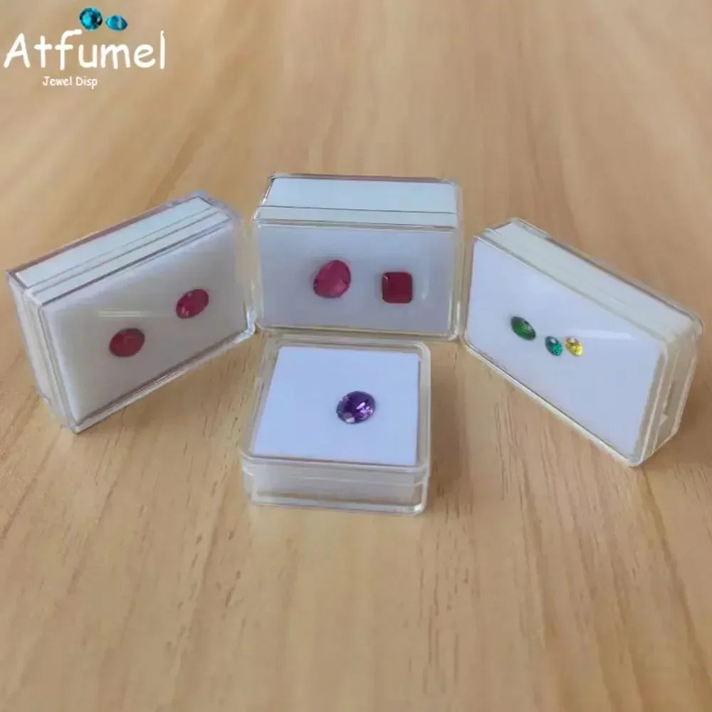 Loose Diamond Box Transparent Gemstone Storage Case Quality Pendant Beads Organizer Ring Earrings Gem Stone Gift Packaging Box - AMULET RING STORE