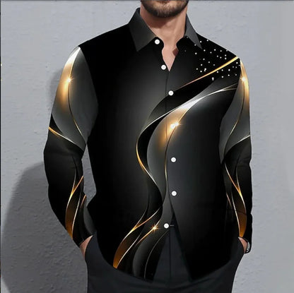 Men's Shirt Button Shirt Casual Shirt Spring Summer 3D Leaf Flower Print Long Sleeve Daily Fashion Comfort