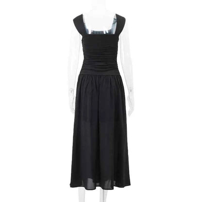 Candyhot Elegant Ruched Casual Bodycon Maxi Dresses 2024 Sexy Temperament High-waist Vestidos Women Summer Party New Long Dress