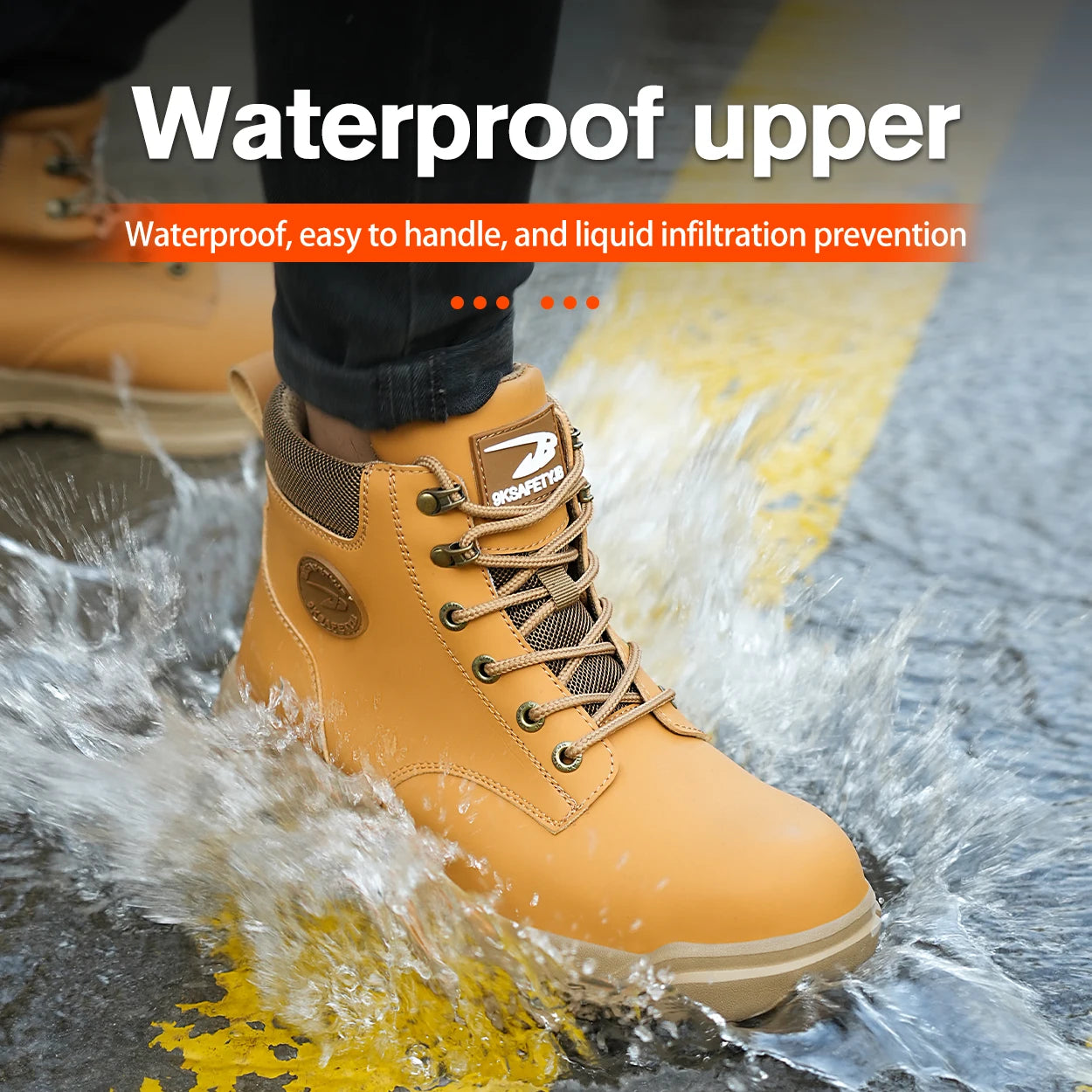 High-top PU anti-smash anti-puncture breathable safety shoes - AMULET RING STORE