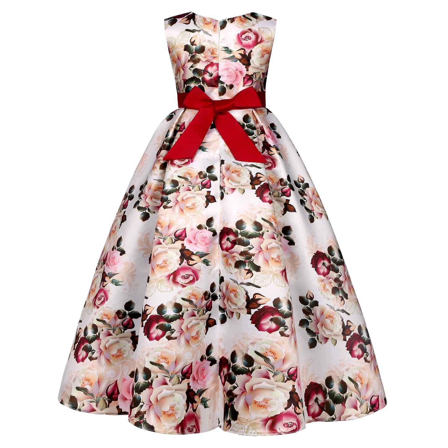 New  source Long girls dress printed princess dress dress children catwalk evening dress Cuhk children