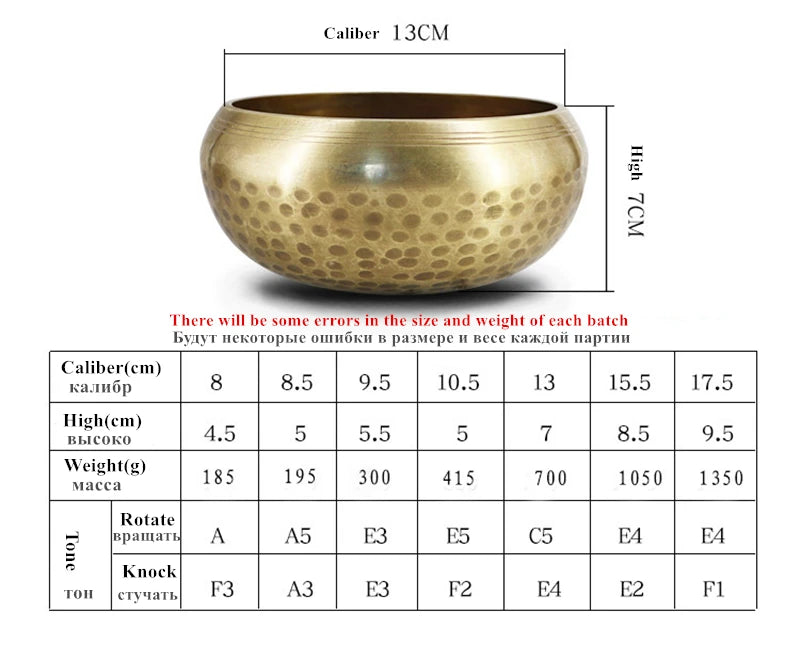 Nepal handmade Singing Bowl Tibet Buddha Sound Bowl Yoga Meditation Chanting Brass Chime Handicraft Music Therapy Tibetan - AMULET RING STORE