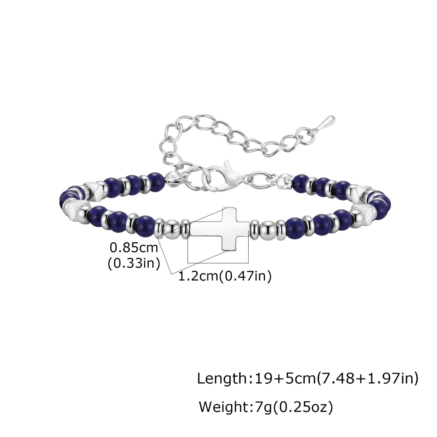 Trendy Unique Natural Stone Beaded Bracelet, Stainless Steel Chain Wristband Bracelet, Classic Tiger Eye Stone Jewelry for Men