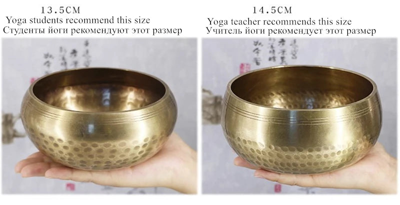 Nepal handmade Singing Bowl Tibet Buddha Sound Bowl Yoga Meditation Chanting Brass Chime Handicraft Music Therapy Tibetan - AMULET RING STORE