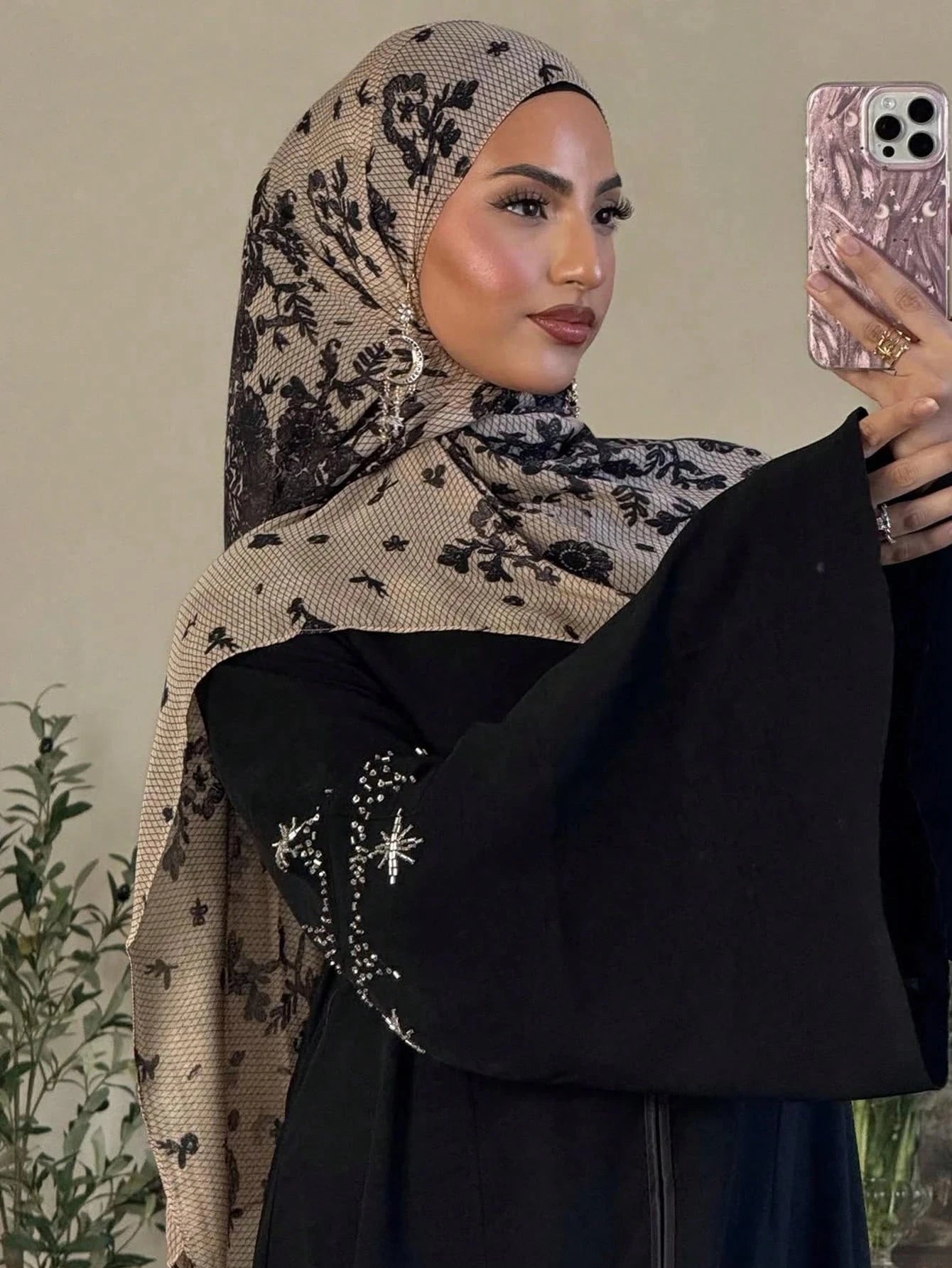 1Pcs Watercolor Print Hijab Women Bohemian Soft Islam Ramadan Muslim Hijabs Foulard Femme Shawl Wrap Scarf Headscarf - AMULET RING STORE