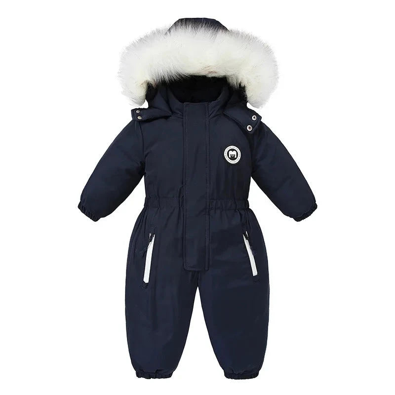 -30 Winter Baby Clothes Thicken Warm Jumpsuits Snowsuits Girl Boy Hooded Jacket Waterproof Rompers Ski Suits Kids Coat Outerwear - AMULET RING STORE