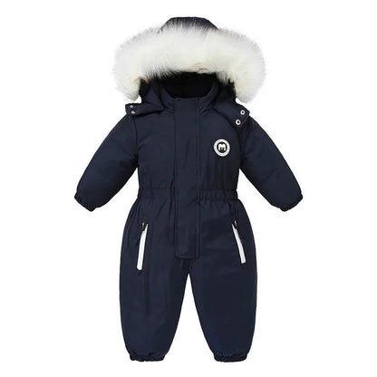 -30 Winter Baby Clothes Thicken Warm Jumpsuits Snowsuits Girl Boy Hooded Jacket Waterproof Rompers Ski Suits Kids Coat Outerwear - AMULET RING STORE