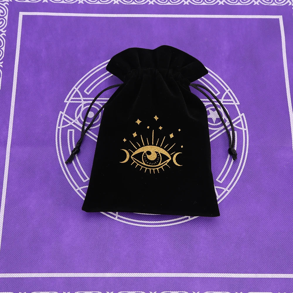 Tarot Card Bag Composite Fleece Drawstring Storage Bag Tarots Storage Bag Dice Bag Rune Jewelry Pouch Christmas Party Gift Pouch - AMULET RING STORE