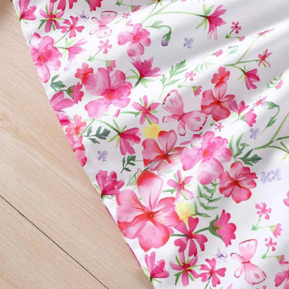 Kids Casual Clothing Sets Outfits for Girls Autumn Winter 2024 New Toddler Floral Print Long Sleeve Coat Tank Dress Children