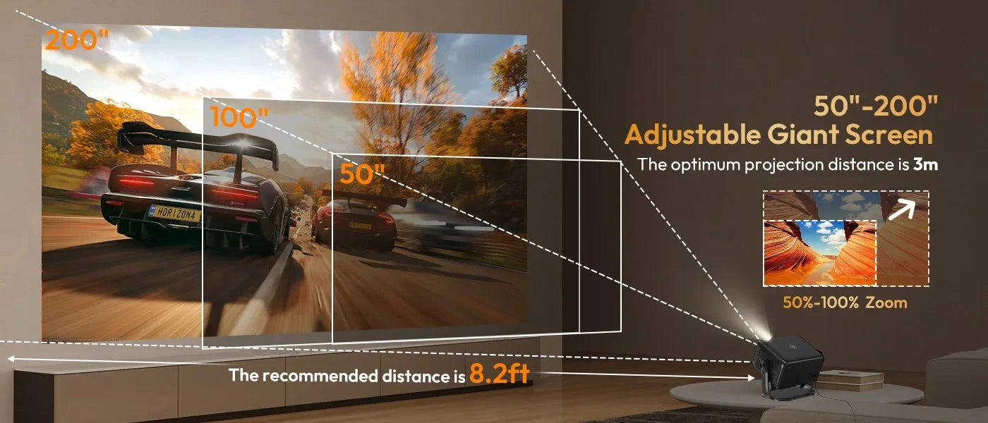 XGODY 4K Native 1080P AUTO Focus WiFi6 Android 11 Projector 500 ANSI HD Home Theater Cinema for Home