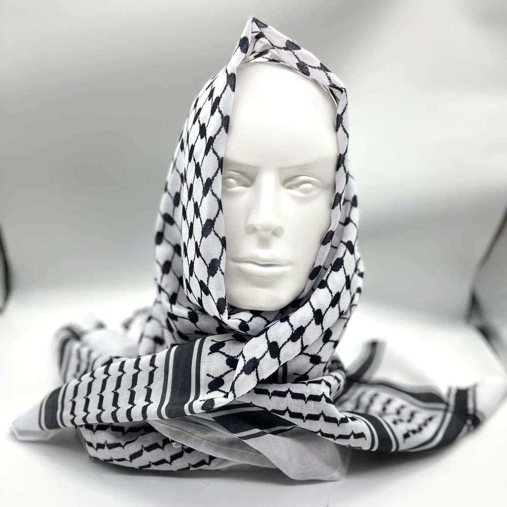 Military Shemagh Tactical Desert Scarf Shemagh Scarf Men Neck Head Wraps for Men Cotton Keffiyeh Arab Wrap with Tassel - AMULET RING STORE