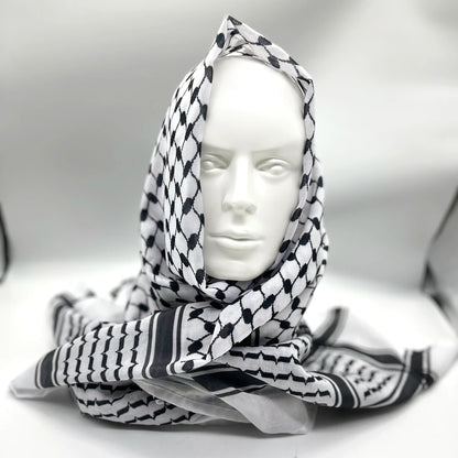 Military Shemagh Tactical Desert Scarf Shemagh Scarf Men Neck Head Wraps for Men Cotton Keffiyeh Arab Wrap with Tassel - AMULET RING STORE