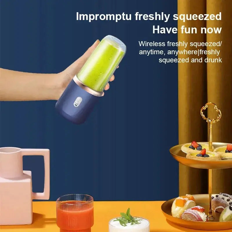 Portable Blender Bottle Electric 6 Blades Multifunction Juice Blender Fresh Juice Smoothie Blender Ice CrushCup Food Processor - AMULET RING STORE