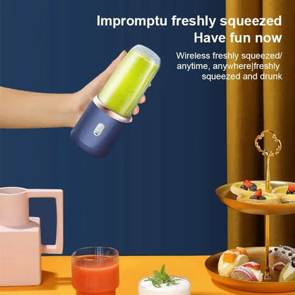 Portable Blender Bottle Electric 6 Blades Multifunction Juice Blender Fresh Juice Smoothie Blender Ice CrushCup Food Processor - AMULET RING STORE