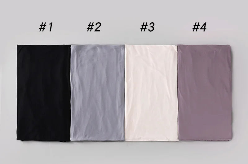 Newest Milk Silk Jersey Hijabs for Women Soft Warm Muslim Woman Turban Hoofddoek Headscarf Good Stitch Stretch Jesey HIjab Scarf - AMULET RING STORE