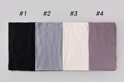 Newest Milk Silk Jersey Hijabs for Women Soft Warm Muslim Woman Turban Hoofddoek Headscarf Good Stitch Stretch Jesey HIjab Scarf - AMULET RING STORE