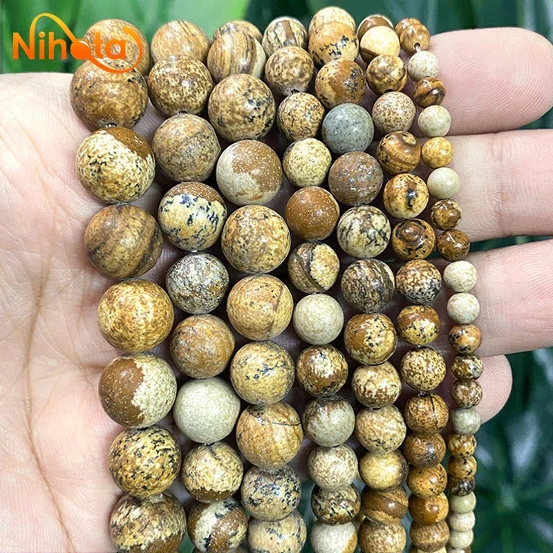 Natural Stone Beads Round Agates Turquoises Amazonite Quartz Lava Tiger Eye Beads
