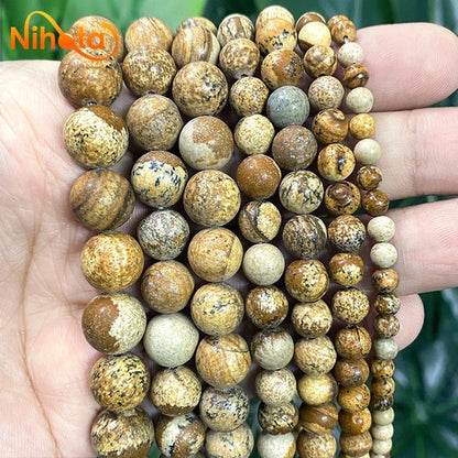Natural Stone Beads Round Agates Turquoises Amazonite Quartz Lava Tiger Eye Beads