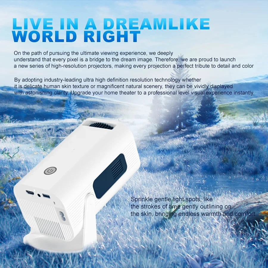 HP330 Portable LED Short Focus Projector 210Ansi 1280*720P Android 11 BT5.0 WIFI Allwinner H716 Halloween Gift Proyector