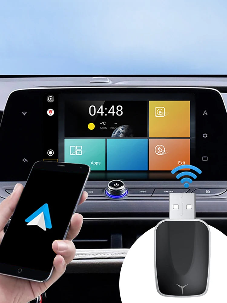 Wired To Wireless Carplay & Android Auto Mini Adapter Bluetooth-Compatible 5.0 WiFi for Cars with OEM Wired CarPlay Android Auto - AMULET RING STORE