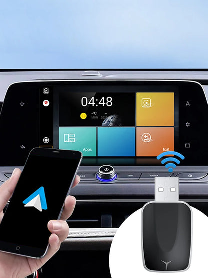 Wired To Wireless Carplay & Android Auto Mini Adapter Bluetooth-Compatible 5.0 WiFi for Cars with OEM Wired CarPlay Android Auto - AMULET RING STORE