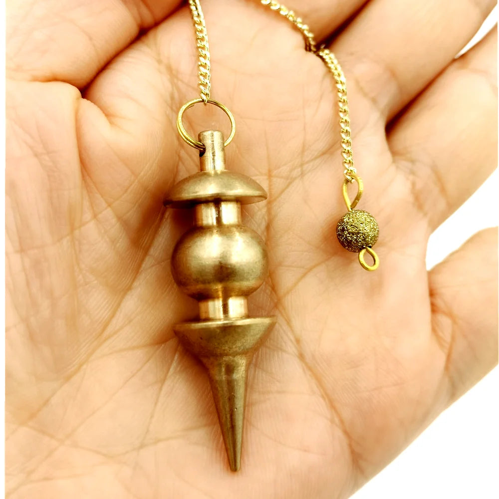 Bronze Metal Copper Spiritual Point Pendulum for Divination Healing Dowsing Wicca Balancing Pointed Cone Pendant Pendulum