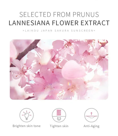 LAIKOU SPF 50 PA+++ Sakura Sunscreen For Face Body Neck Solar Blocker Long-Lasting Sun Block Facial Sunscreen Sun Cream 50g - AMULET RING STORE