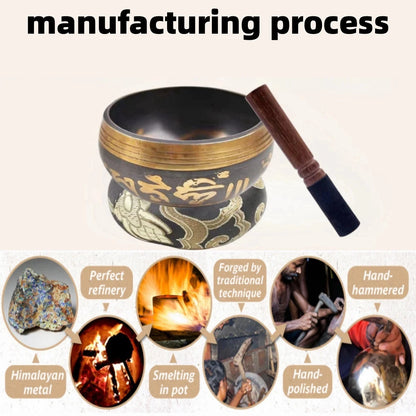 Tibetan Singing Bowl Set Lotus Unique Gift Helpful for Meditation Yoga Relaxation Chakra Healing Prayer and Mindfulness - AMULET RING STORE