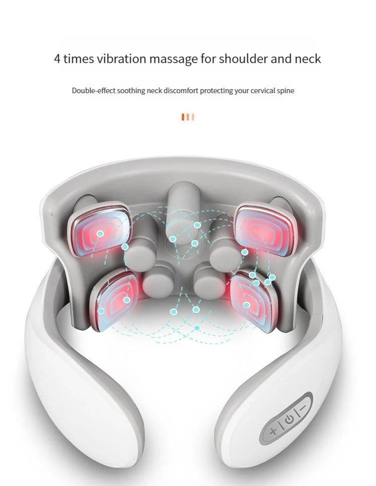Neck Massage Intelligent Charging Heating Hot Pressing Magnetic Pulse Fashion Multi User Usage Portable Pulse Neck Massager