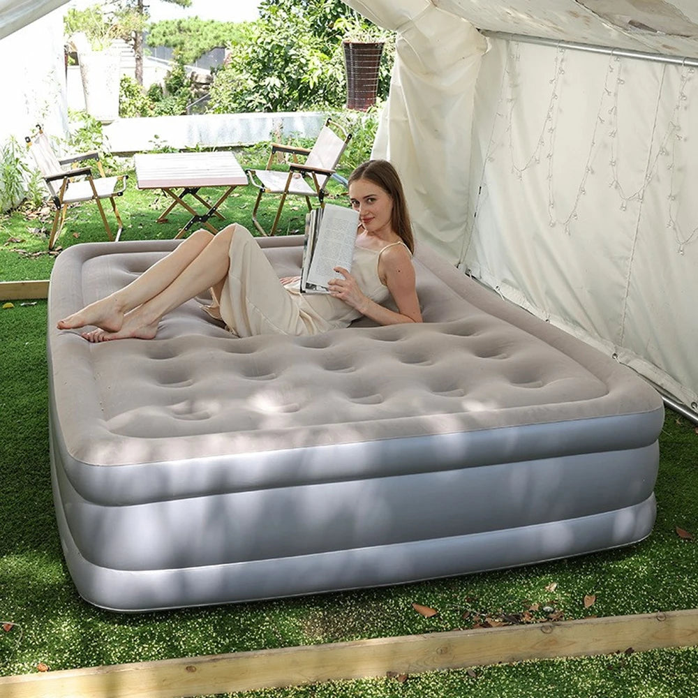 2 Persons Inflatable Mattress Indoor Outdoor Air Cushion 48cm High Bed