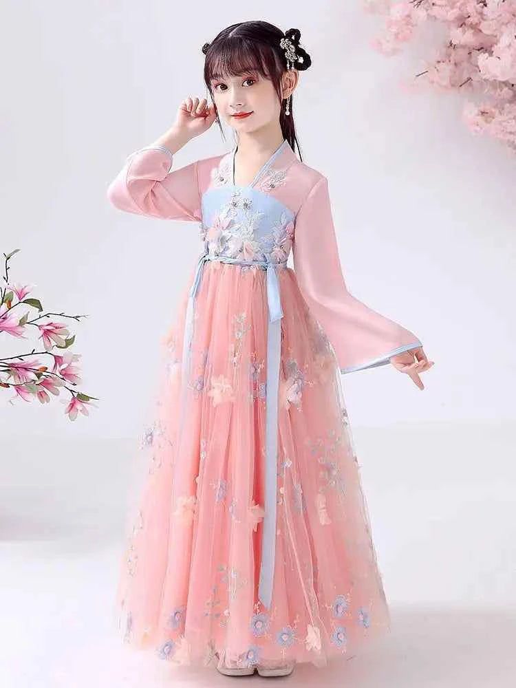Summer Girls' Hanfu Dress Princess Costume Children's Dresses Kids Vintage Party Baby Girl Dress Cosplay Girls Clothes Vestidos