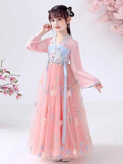 Summer Girls' Hanfu Dress Princess Costume Children's Dresses Kids Vintage Party Baby Girl Dress Cosplay Girls Clothes Vestidos