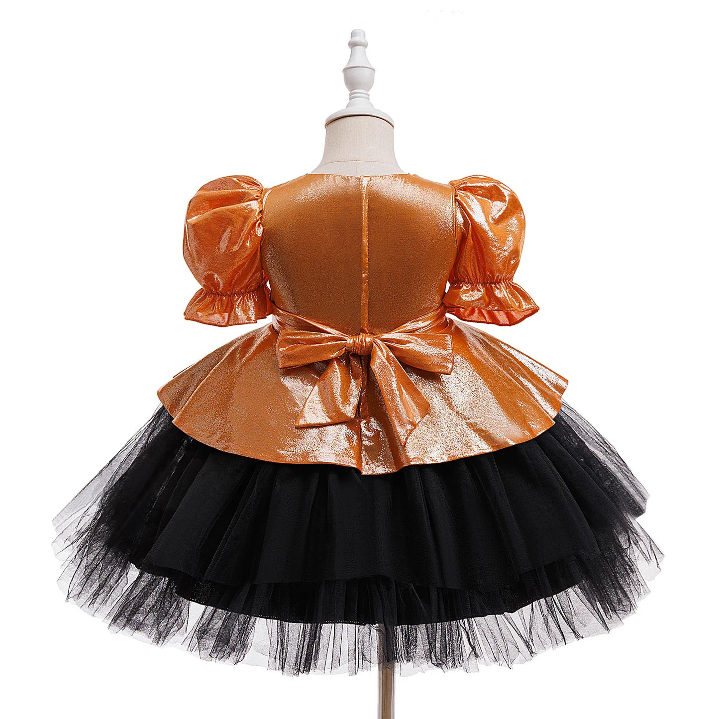 Girl Halloween costume 4-8 Yrs Halloween Theme Party Dresses Skeleton Bat Pumpkin Print Frocks Luxury Fluffy Kids Elegant Gown