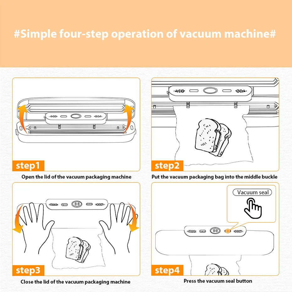 SaengQ Vacuum Sealer Machine Food Vacuum Sealer Packaging With Free 10pcs Vacuum bags Household Vacuum Food Sealing - AMULET RING STORE