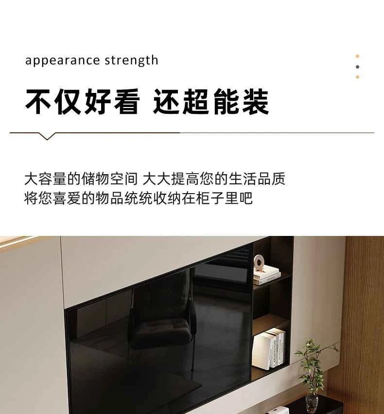Elegant Space Saving TV Stand Eco Friendly Materials Sustainable Modern Aesthetics TV Stand Sliding Doors Living Room Furniture