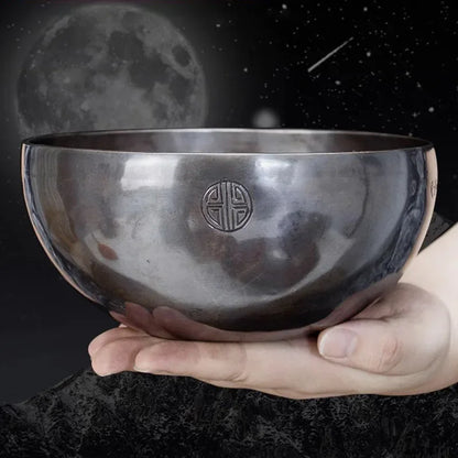 Full Moon Tibetan Singing Bowl Handmade Mindfulness Meditation Nepal Singing Bowls Yoga Chakra Sound Healing Therapy Accessories - AMULET RING STORE
