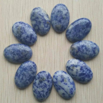 Wholesale 12pcs fashion natural stone mixed Oval CAB CABOCHON beads 20x30mm for Jewelry accessories making Fast shipping - AMULET RING STORE