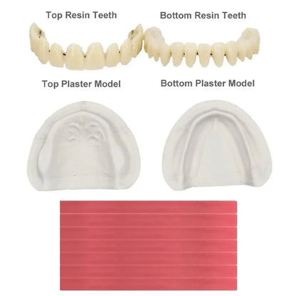 Easy - Use 1 Set Dentures DIY Kit with Braces Wax Strips - Reusable Full/Partial Temporary Fake Teeth for Top and Bottom