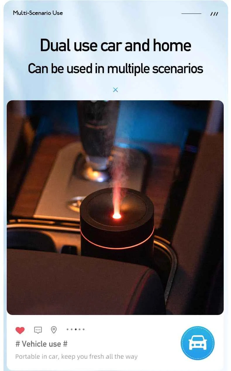 Colorful Car USB Mounted Diffuser Machine Mini Portable Automatic Spray Wireless Car Mounted Home Aromatherapy Humidifier