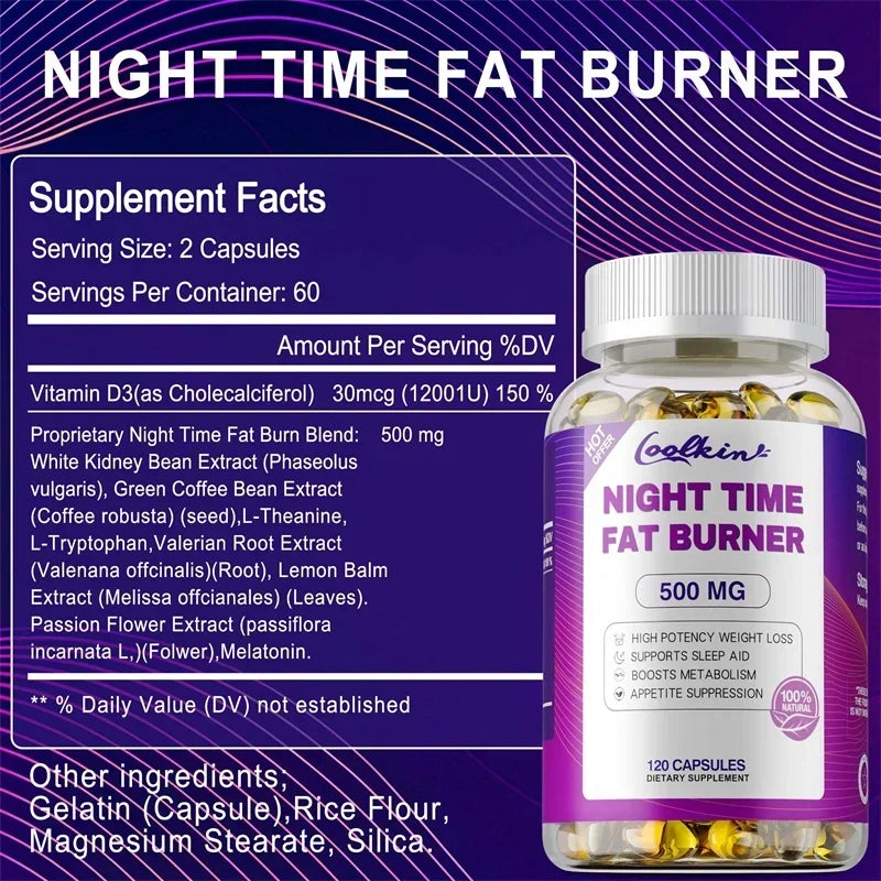 Night Time Fat Burning Capsule - Supports Immune System Health, Appetite Suppression, Healthy Weight Management - AMULET RING STORE