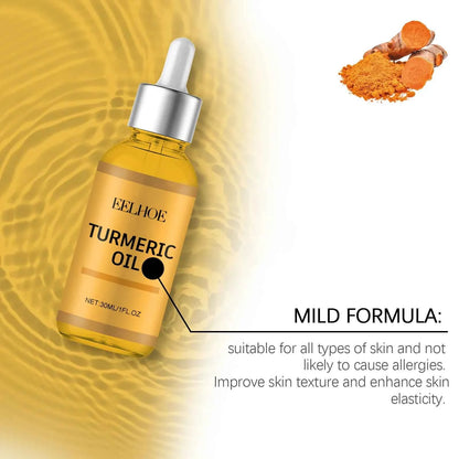 EELHOE Turmeric Essence Oil 30ml Shrink Pores Deep Moisturizing Hydration Repair Damaged Skin Facial Body Massage Oil Skin Care