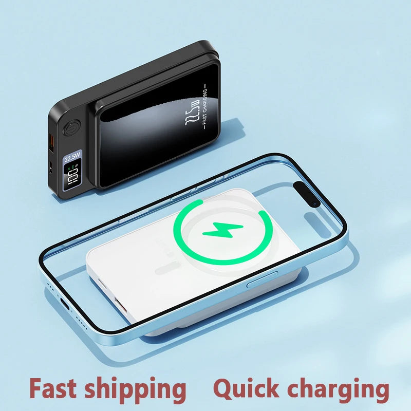 Magnetic Power Bank 30000mAh 15W Wireless Fast Charger for iPhone 15 14 13 Samsung S22 S23 Xiaomi Portable Battery Powerbank - AMULET RING STORE