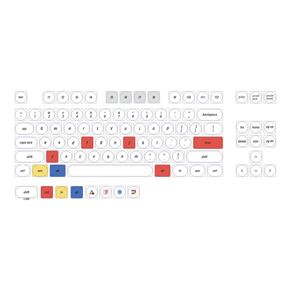 LCK Time Theme Keycaps Set PBT Custom Mondrian Keyboard Cap Low Profile Original Office Gaming KeyCap for Mechanical Keyboard