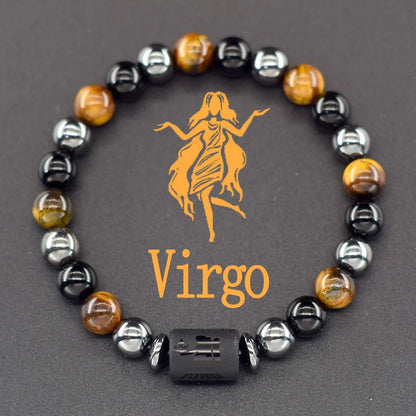 12 Zodiac Sign Bracelet Homme Constellation Bracelet for Men Aries Virgo Leo Libra Charm Bangle Women Friendship Jewelry on Hand